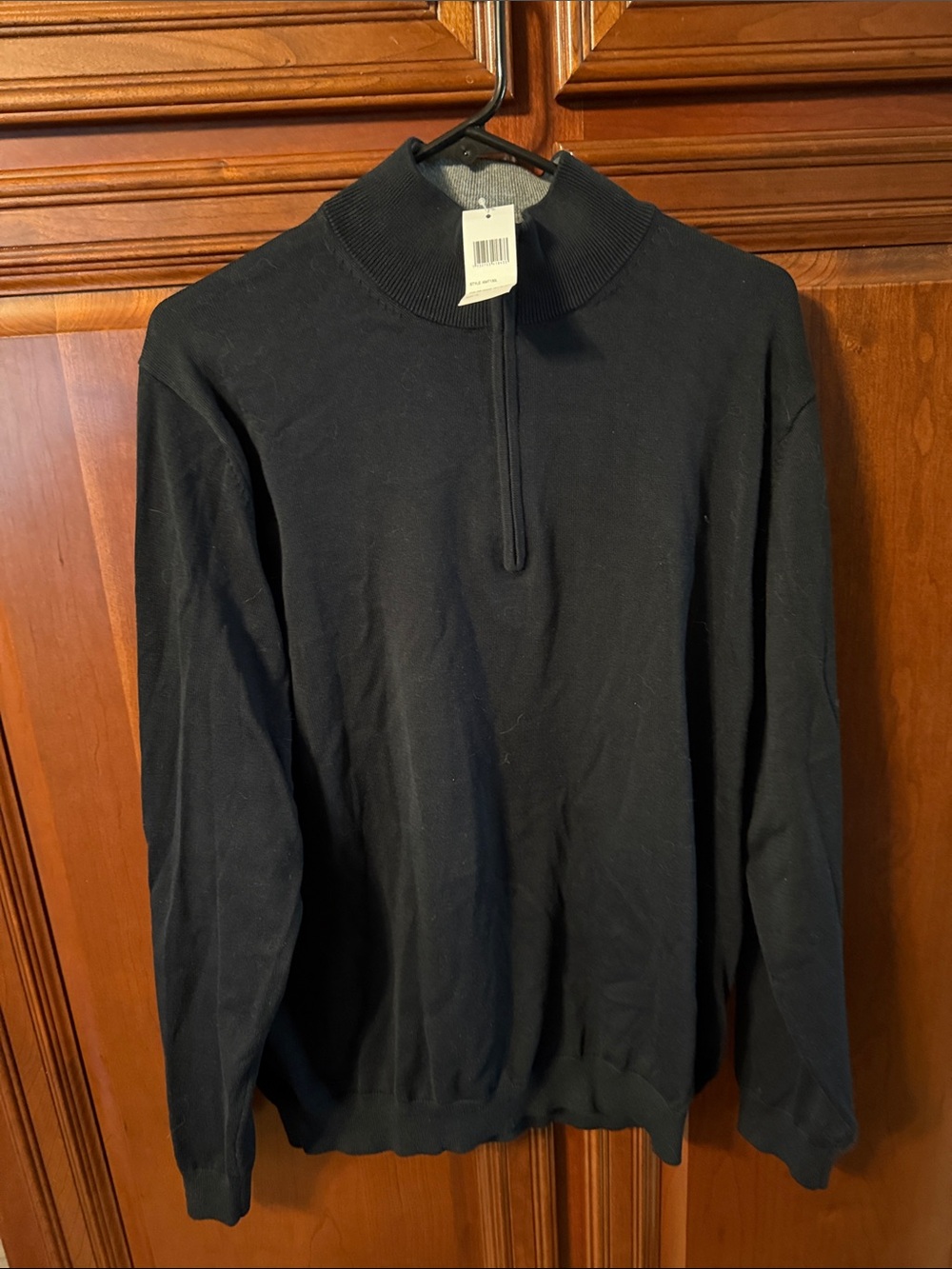 Paul Fredrick Black Half-Zip Mock Neck Sweater
